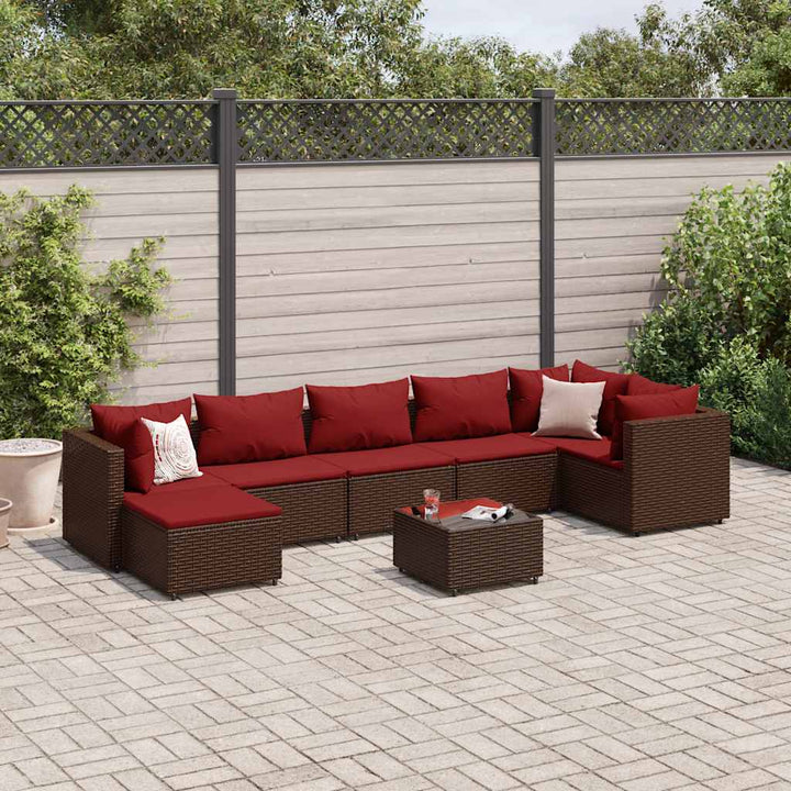 Set Mobilier De Grădină Cu Perne, 6 Piese, Negru, Poliratan