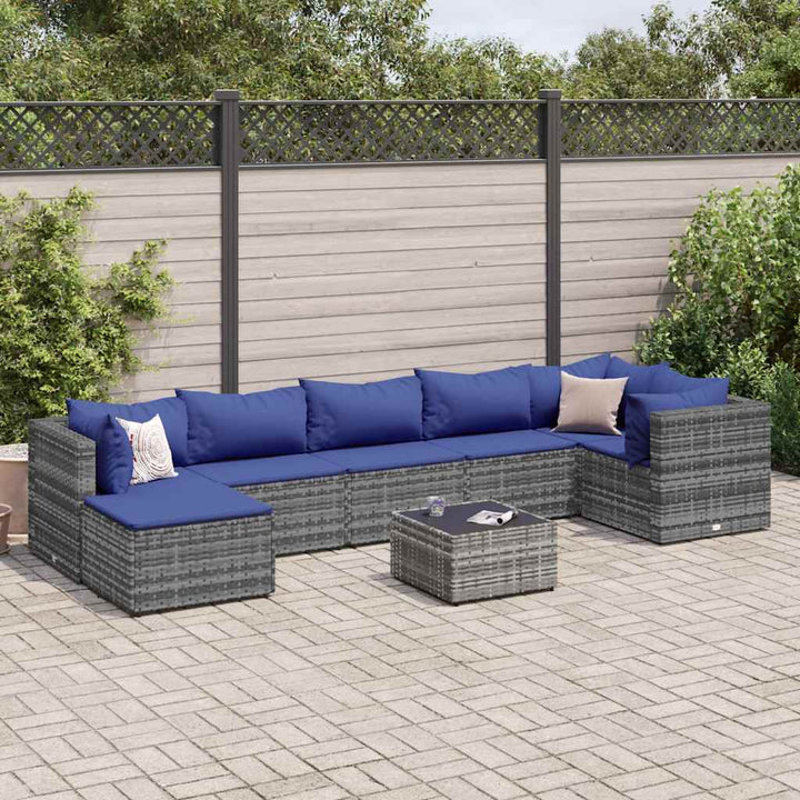 Set Mobilier De Grădină Cu Perne, 6 Piese, Negru, Poliratan