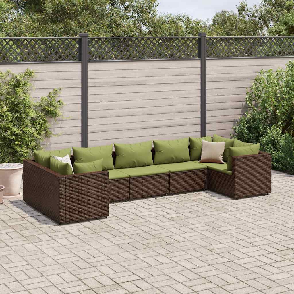 Set Mobilier De Grădină Cu Perne, 6 Piese, Negru, Poliratan