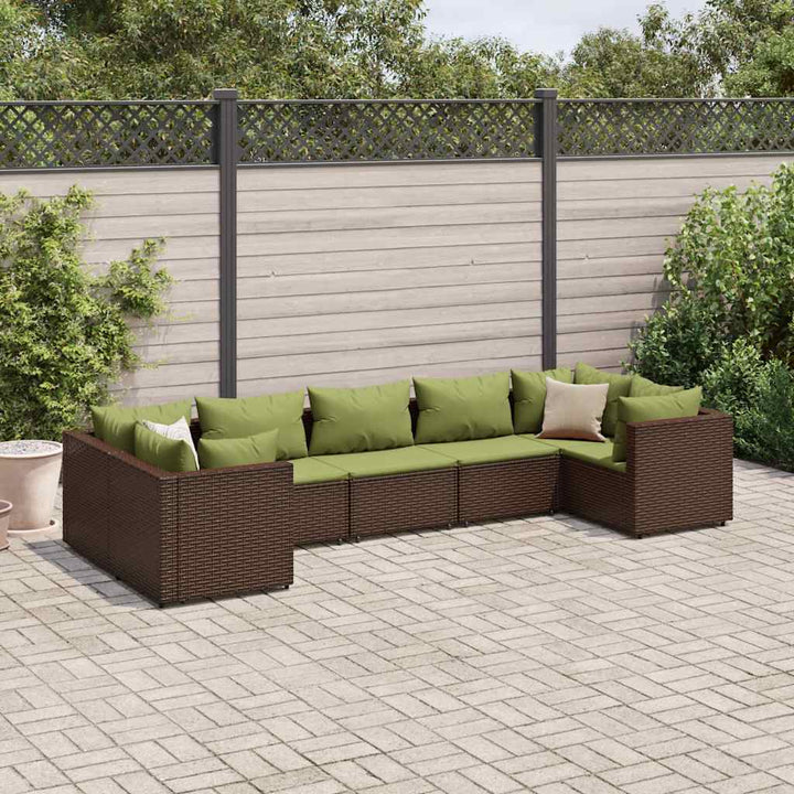 Set Mobilier De Grădină Cu Perne, 6 Piese, Negru, Poliratan