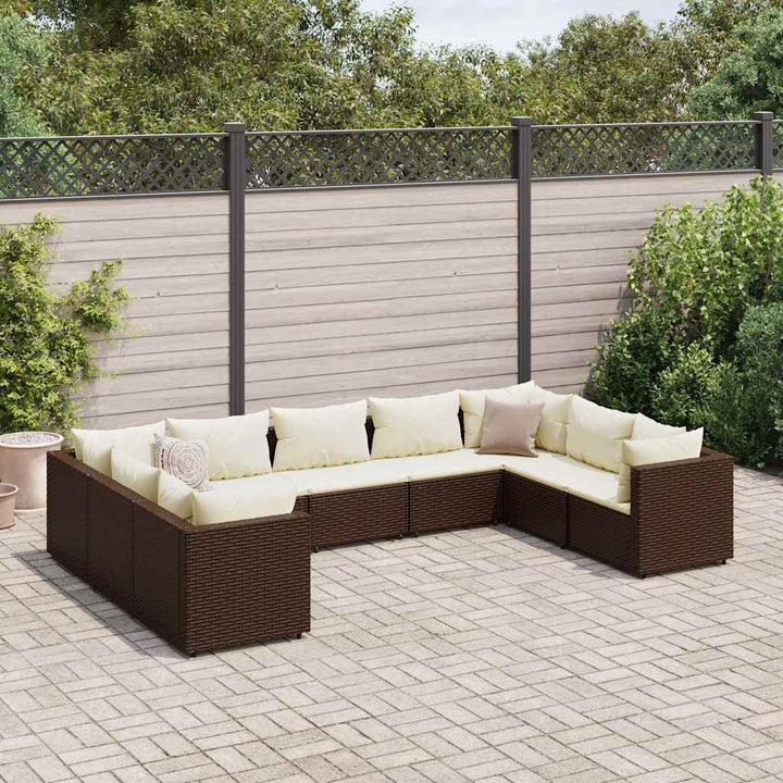 Set Mobilier De Grădină Cu Perne, 6 Piese, Negru, Poliratan