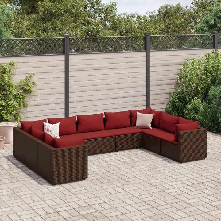 Set Mobilier De Grădină Cu Perne, 6 Piese, Negru, Poliratan