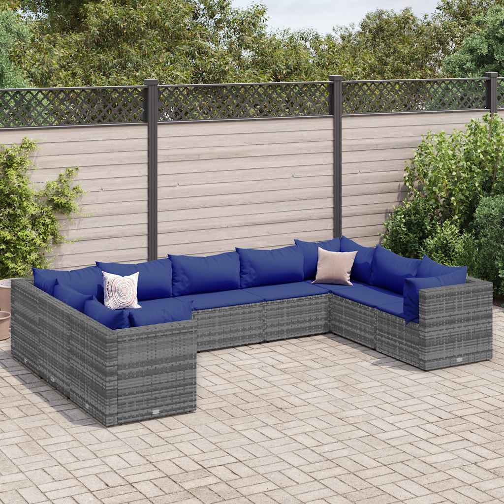 Set Mobilier De Grădină Cu Perne, 6 Piese, Negru, Poliratan