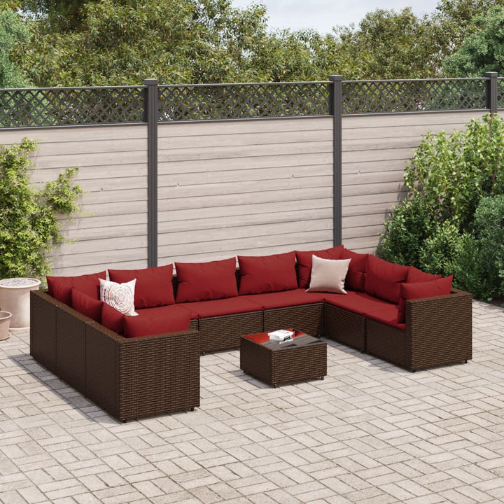 Set Mobilier De Grădină Cu Perne, 6 Piese, Negru, Poliratan