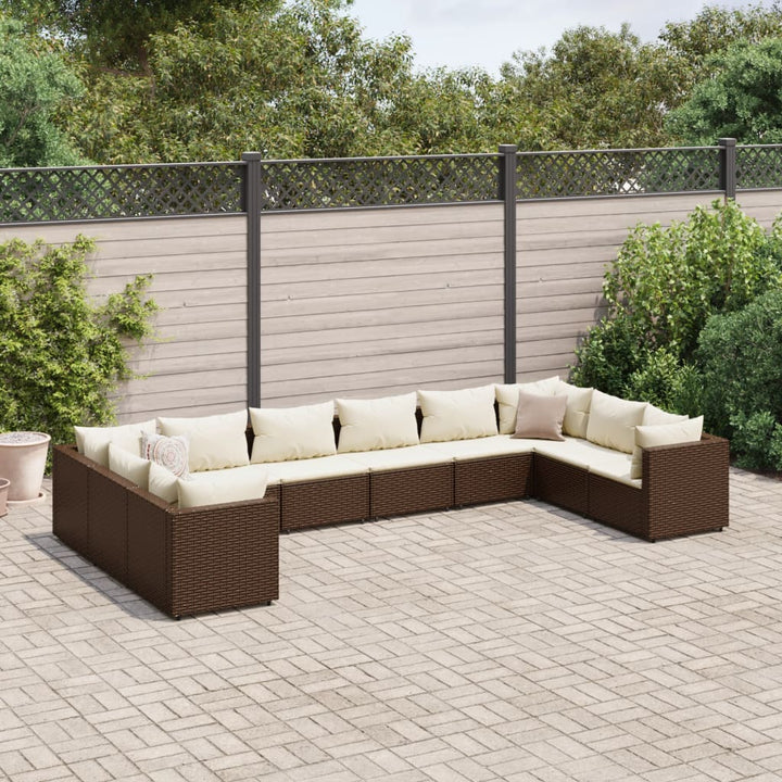 Set Mobilier De Grădină Cu Perne, 6 Piese, Negru, Poliratan