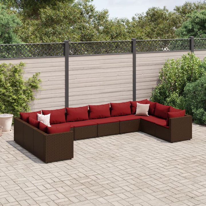 Set Mobilier De Grădină Cu Perne, 6 Piese, Negru, Poliratan