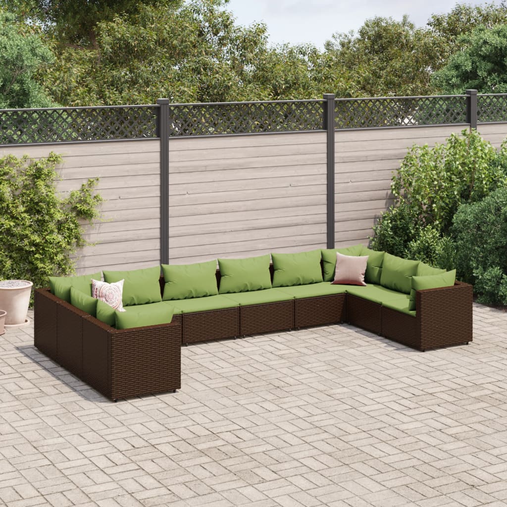 Set Mobilier De Grădină Cu Perne, 6 Piese, Negru, Poliratan