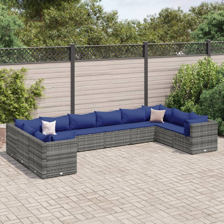 Set Mobilier De Grădină Cu Perne, 6 Piese, Negru, Poliratan