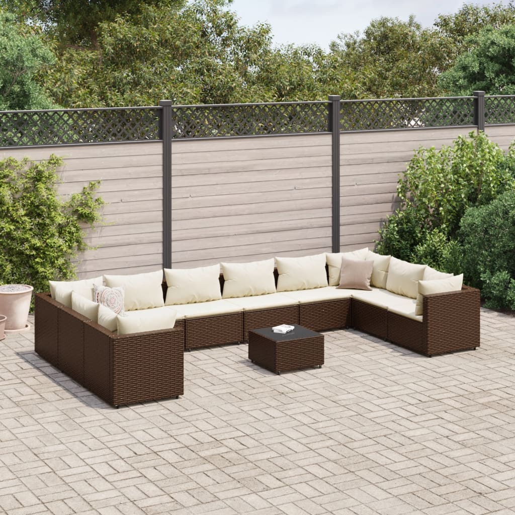 Set Mobilier De Grădină Cu Perne, 6 Piese, Negru, Poliratan