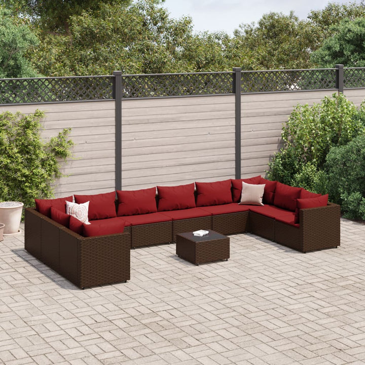 Set Mobilier De Grădină Cu Perne, 6 Piese, Negru, Poliratan