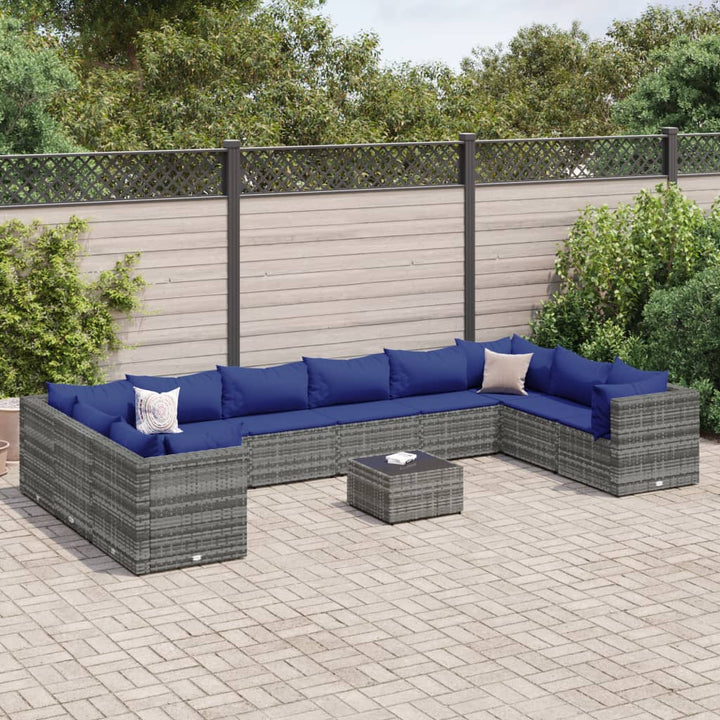 Set Mobilier De Grădină Cu Perne, 6 Piese, Negru, Poliratan