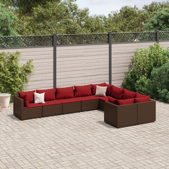Set Mobilier De Grădină Cu Perne, 10 Piese, , Poliratan