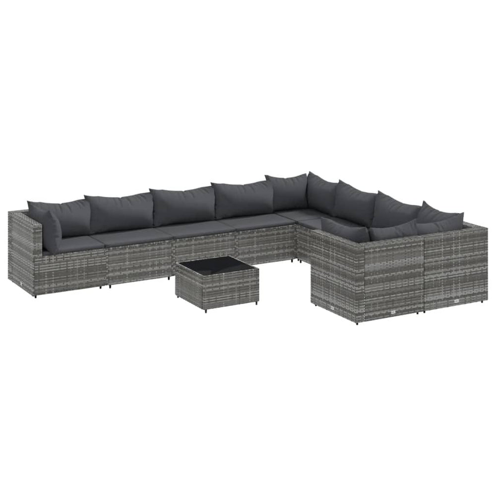 Set Mobilier De Grădină Cu Perne, 10 Piese, , Poliratan