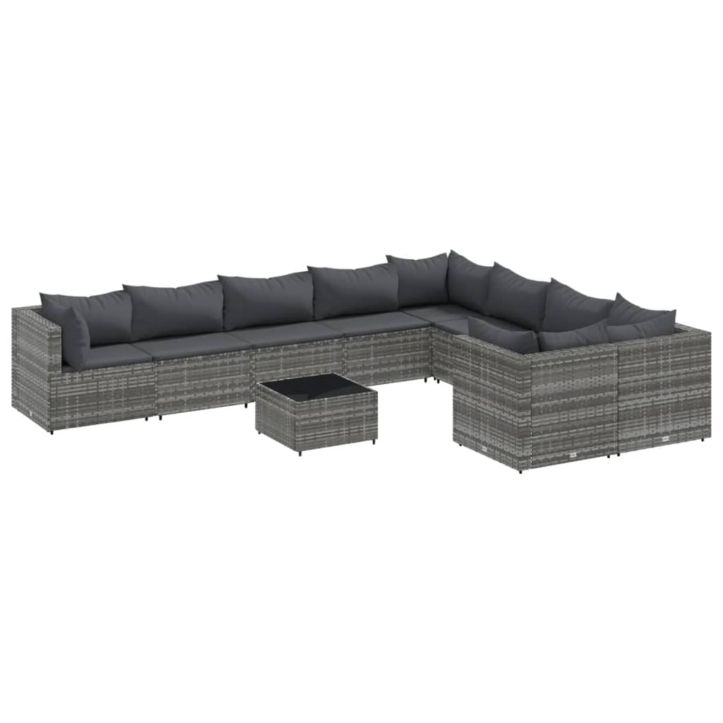 Set Mobilier De Grădină Cu Perne, 10 Piese, , Poliratan