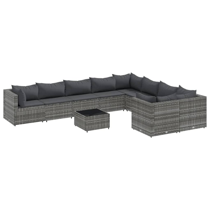 Set Mobilier De Grădină Cu Perne, 10 Piese, , Poliratan