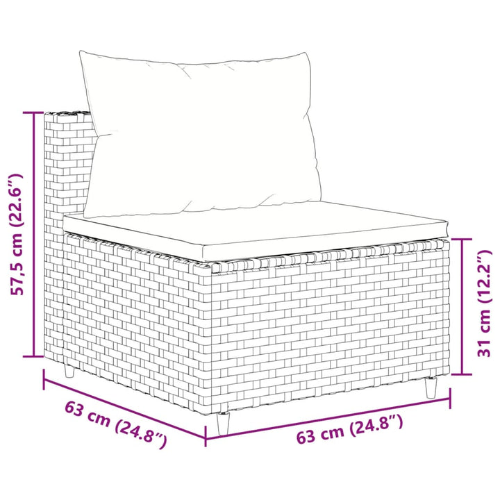 Set Mobilier De Grădină Cu Perne, 10 Piese, , Poliratan
