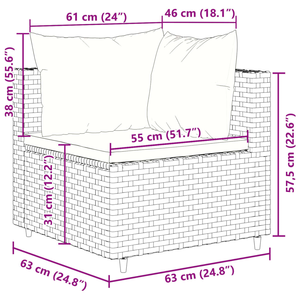 Set Mobilier De Grădină Cu Perne, 10 Piese, , Poliratan