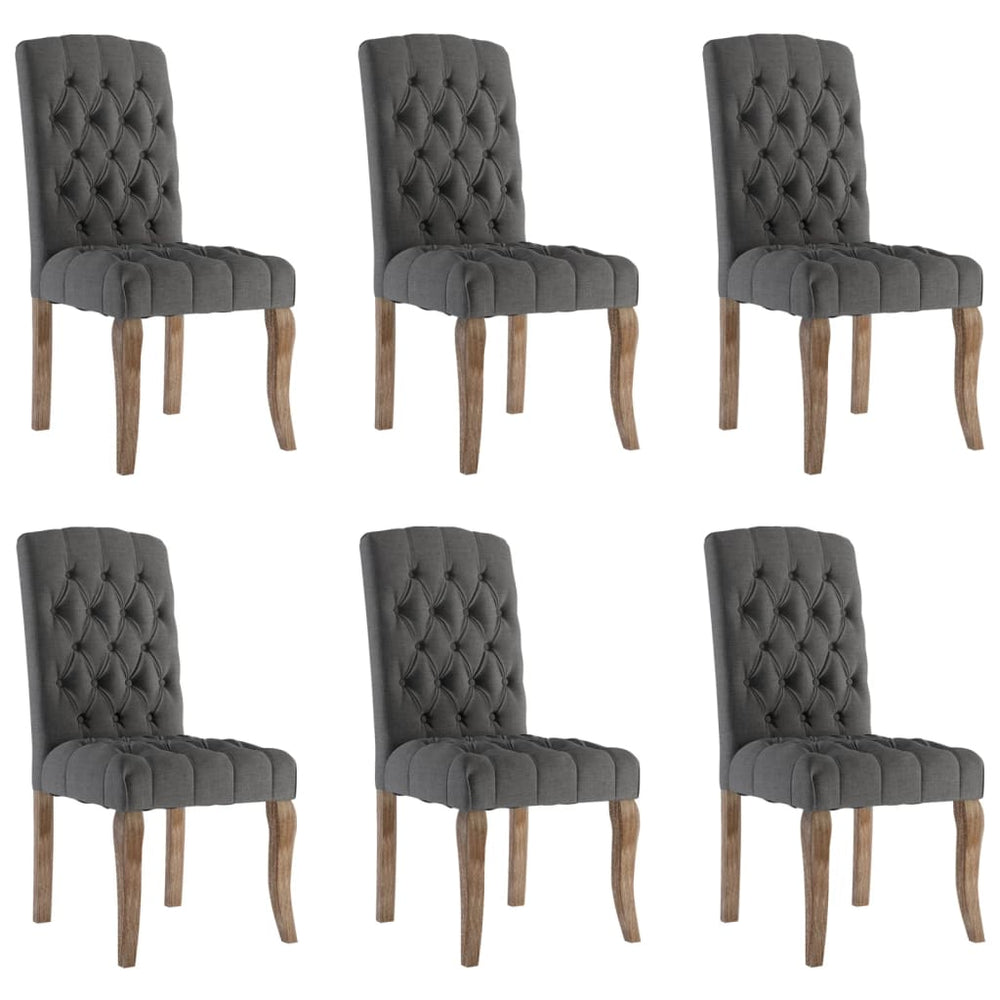 Scaune De Bucătărie, 6 Buc., , Textil Cu Aspect De Pânză