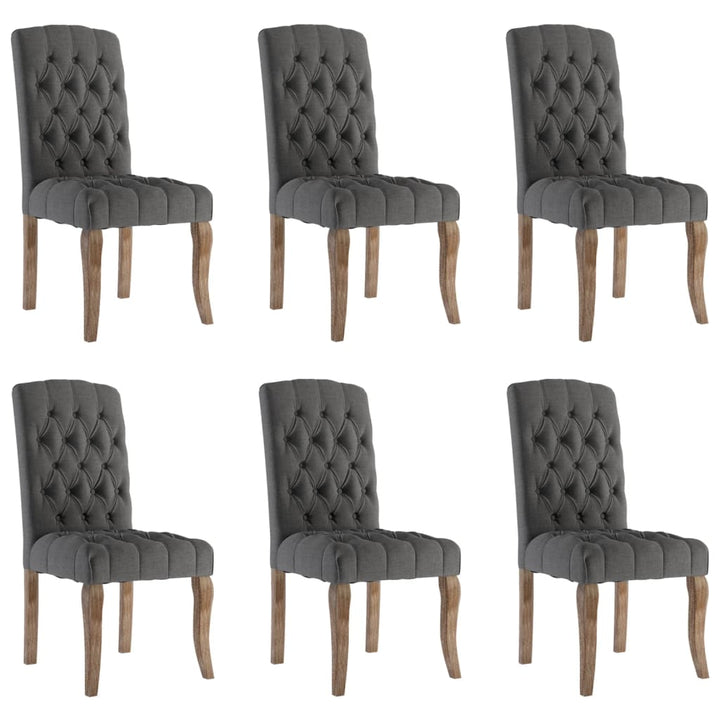 Scaune De Bucătărie, 6 Buc., , Textil Cu Aspect De Pânză