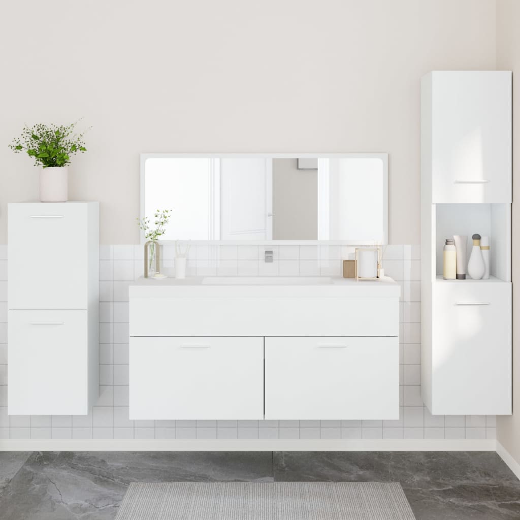 Set Mobilier De Baie, 4 Piese, , Lemn Compozit