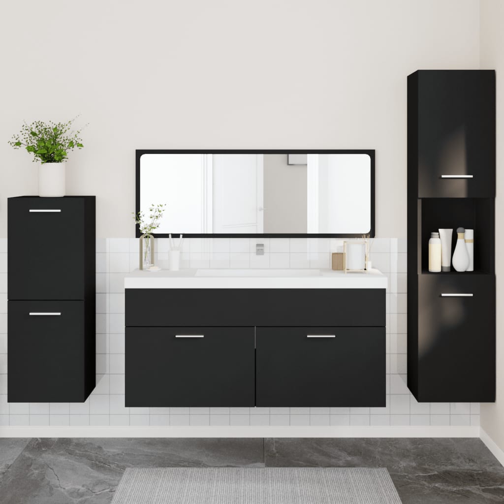 Set Mobilier De Baie, 4 Piese, , Lemn Compozit