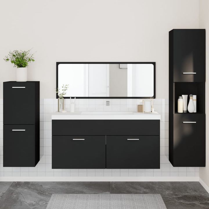 Set Mobilier De Baie, 4 Piese, , Lemn Compozit
