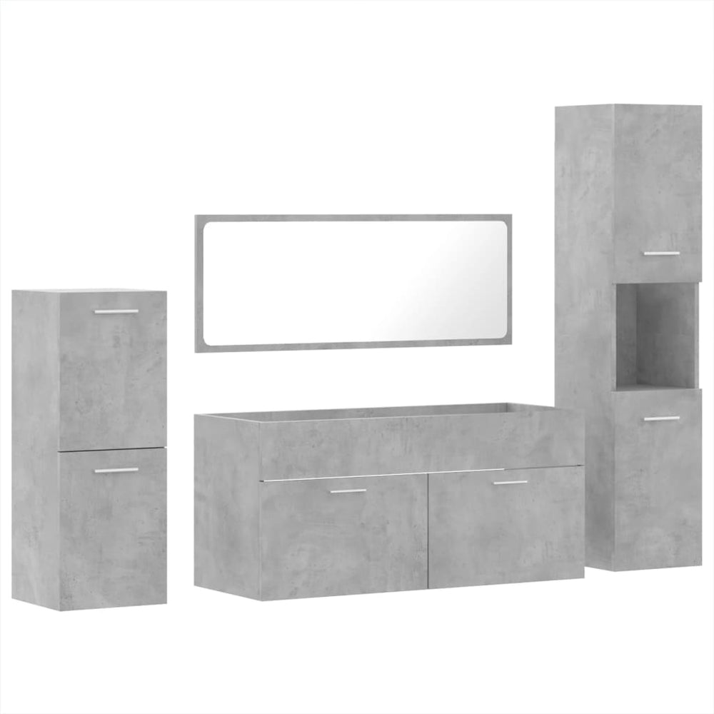 Set Mobilier De Baie, 4 Piese, , Lemn Compozit