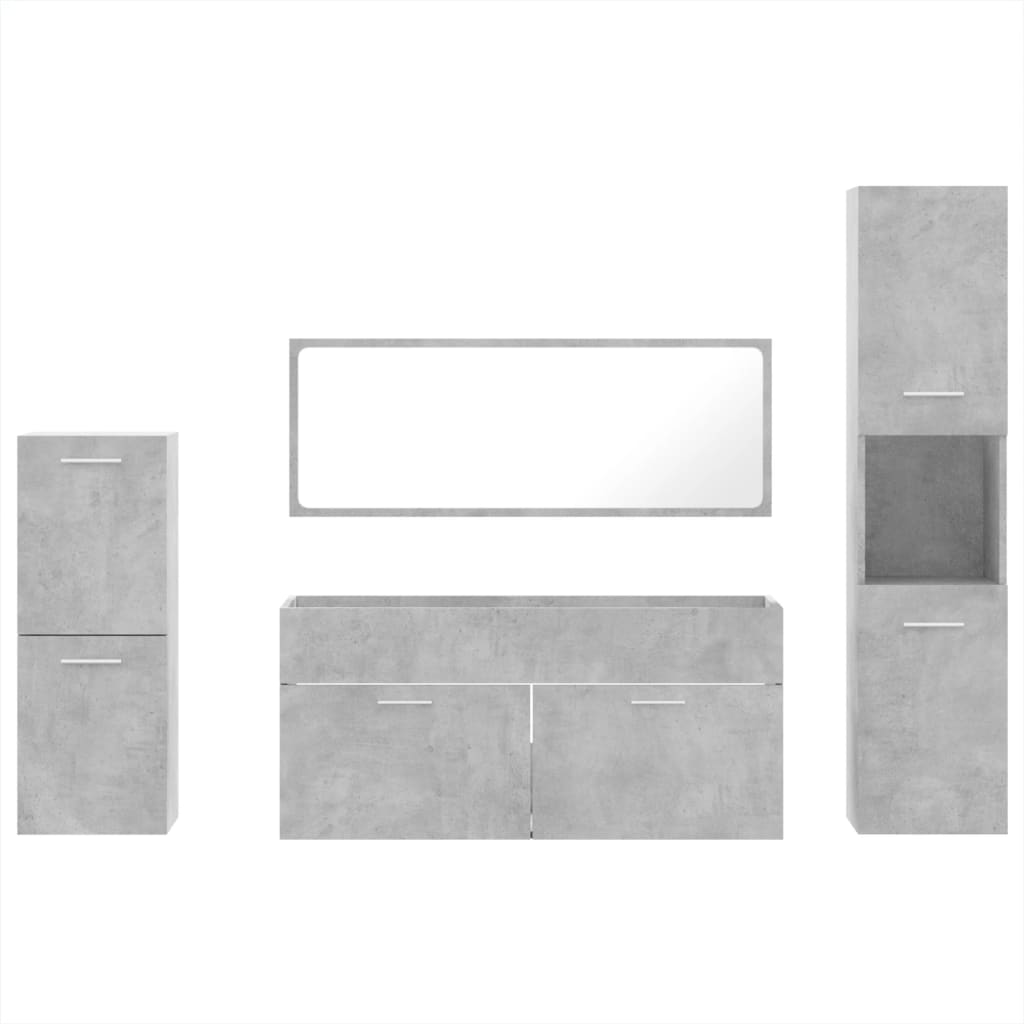 Set Mobilier De Baie, 4 Piese, , Lemn Compozit