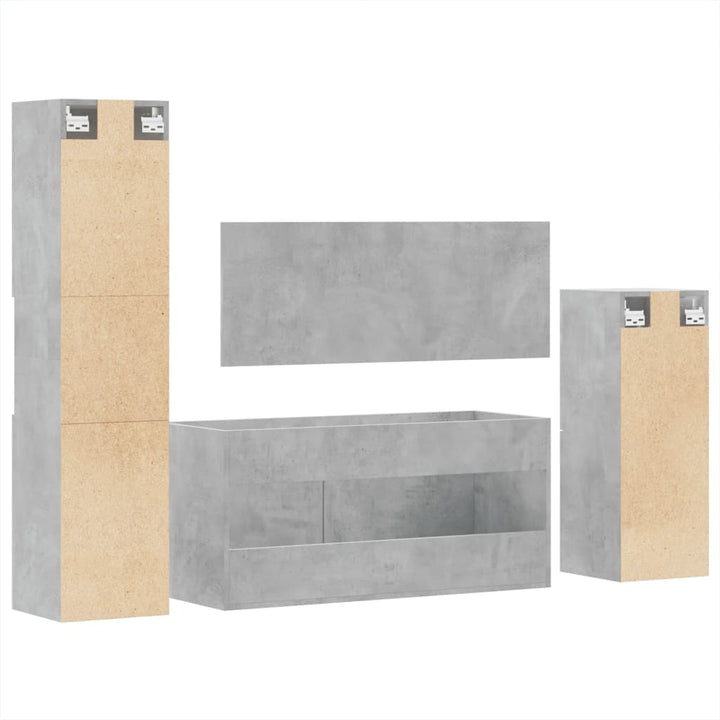 Set Mobilier De Baie, 4 Piese, , Lemn Compozit