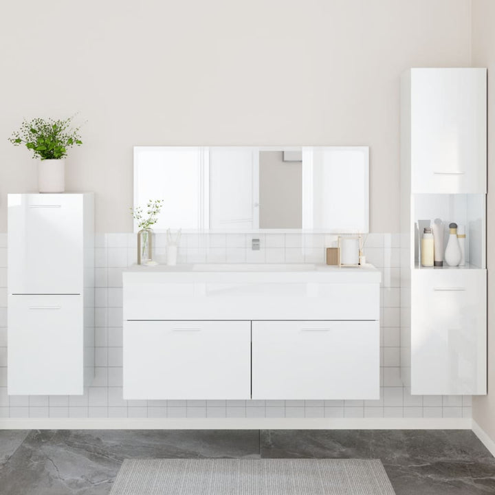 Set Mobilier De Baie, 4 Piese, , Lemn Compozit
