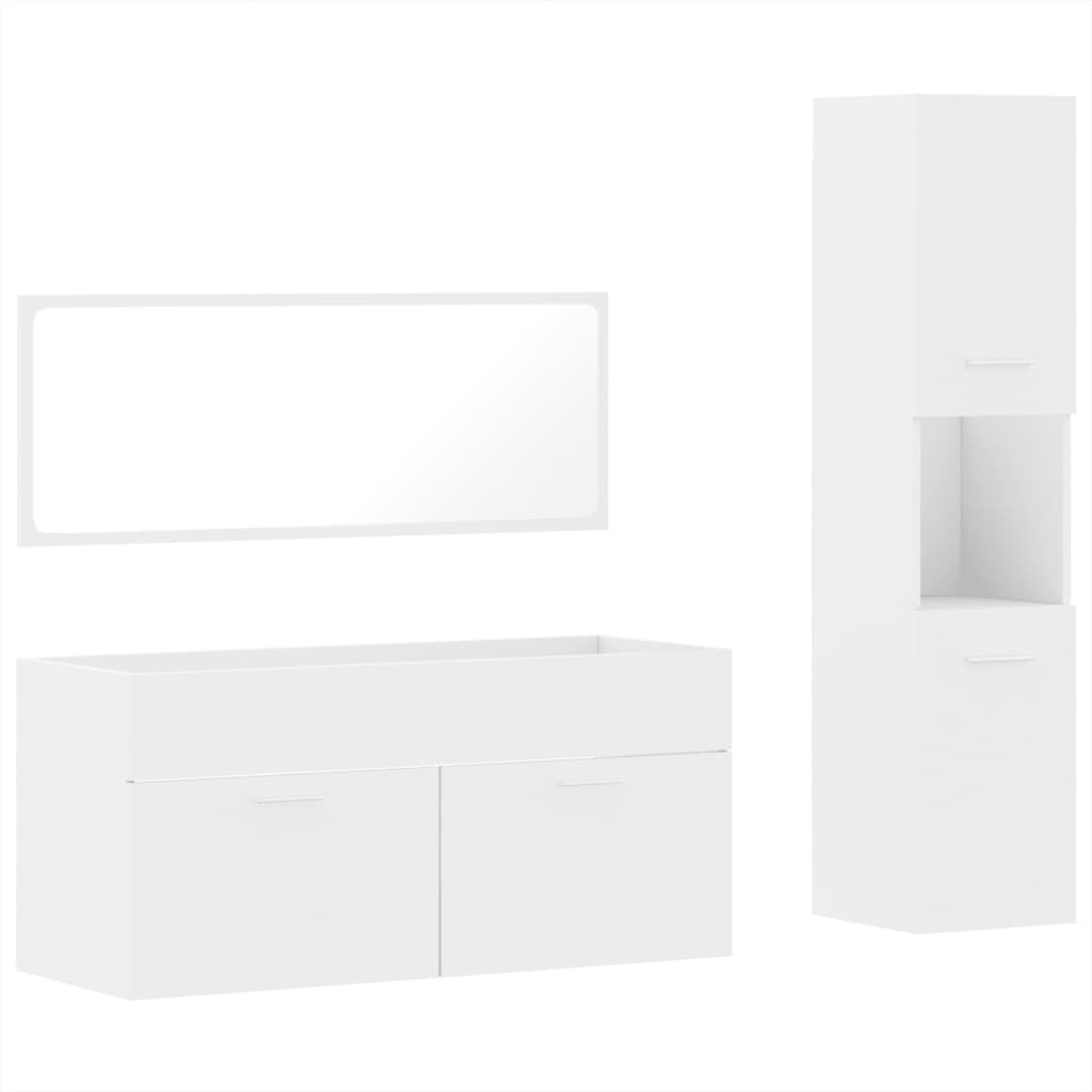 Set Mobilier De Baie, 3 Piese, , Lemn Compozit