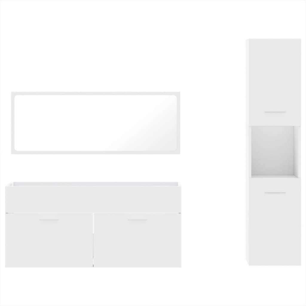 Set Mobilier De Baie, 3 Piese, , Lemn Compozit