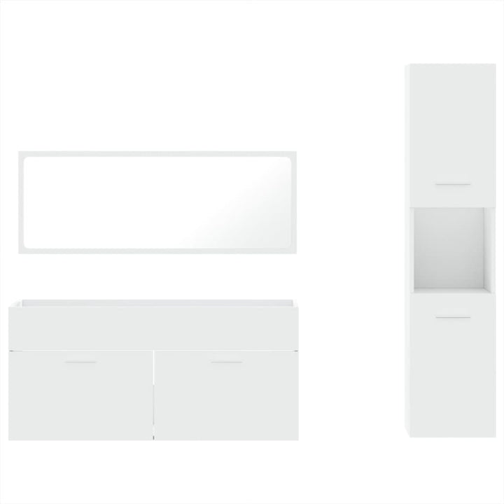 Set Mobilier De Baie, 3 Piese, , Lemn Compozit
