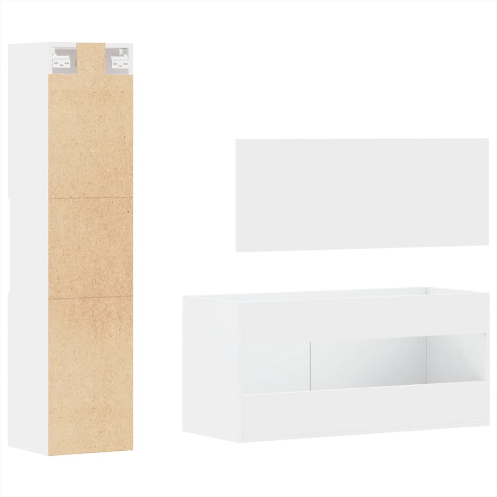 Set Mobilier De Baie, 3 Piese, , Lemn Compozit