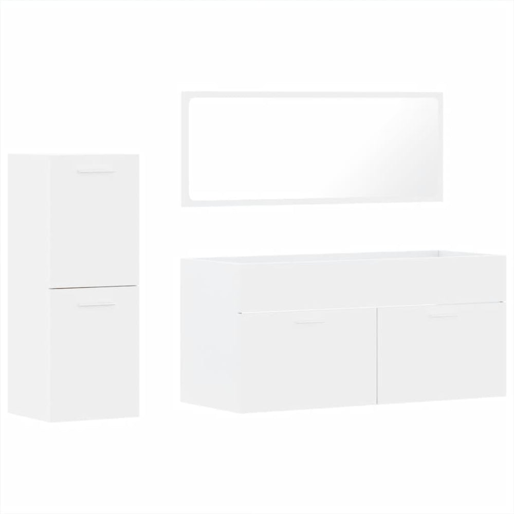 Set Mobilier De Baie, 3 Piese, , Lemn Compozit