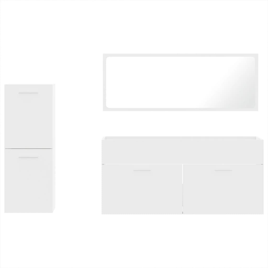 Set Mobilier De Baie, 3 Piese, , Lemn Compozit