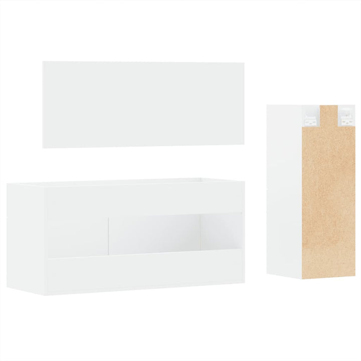 Set Mobilier De Baie, 3 Piese, , Lemn Compozit