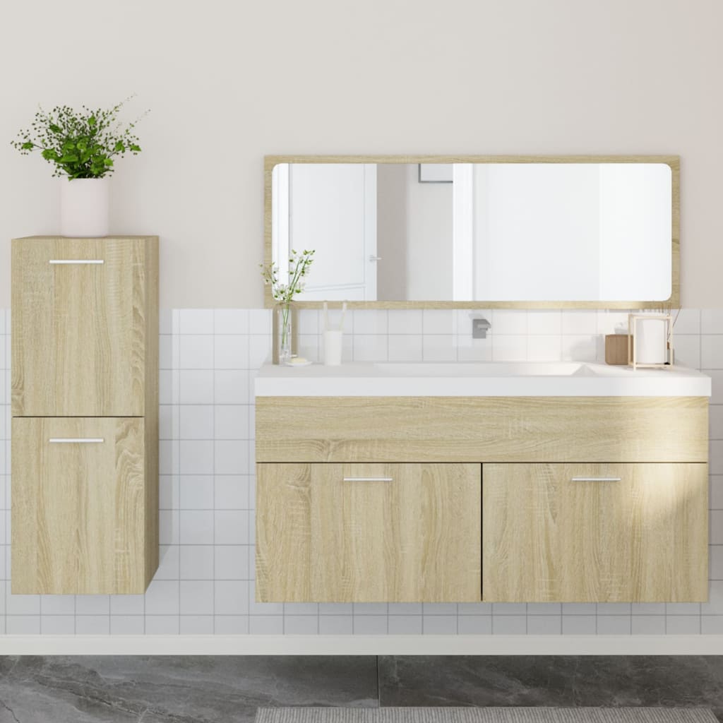 Set Mobilier De Baie, 3 Piese, , Lemn Compozit
