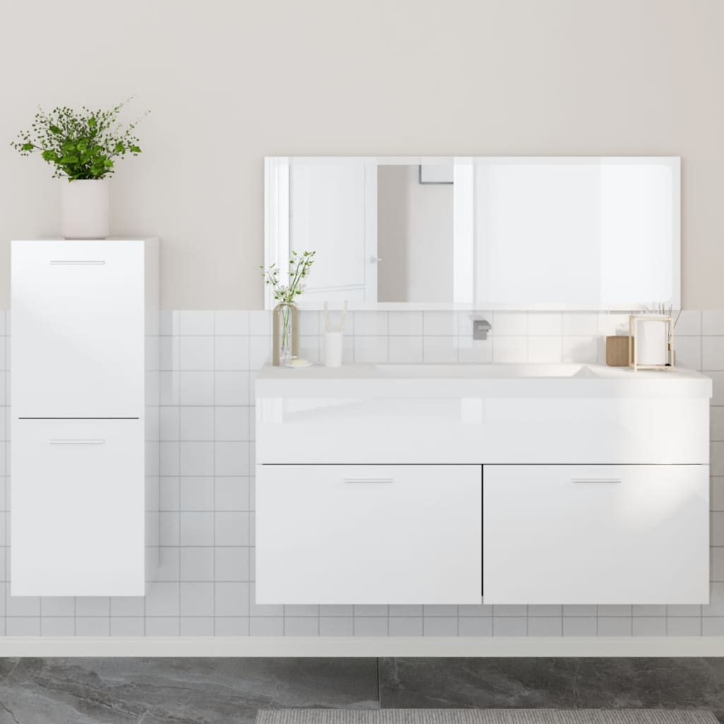 Set Mobilier De Baie, 3 Piese, , Lemn Compozit