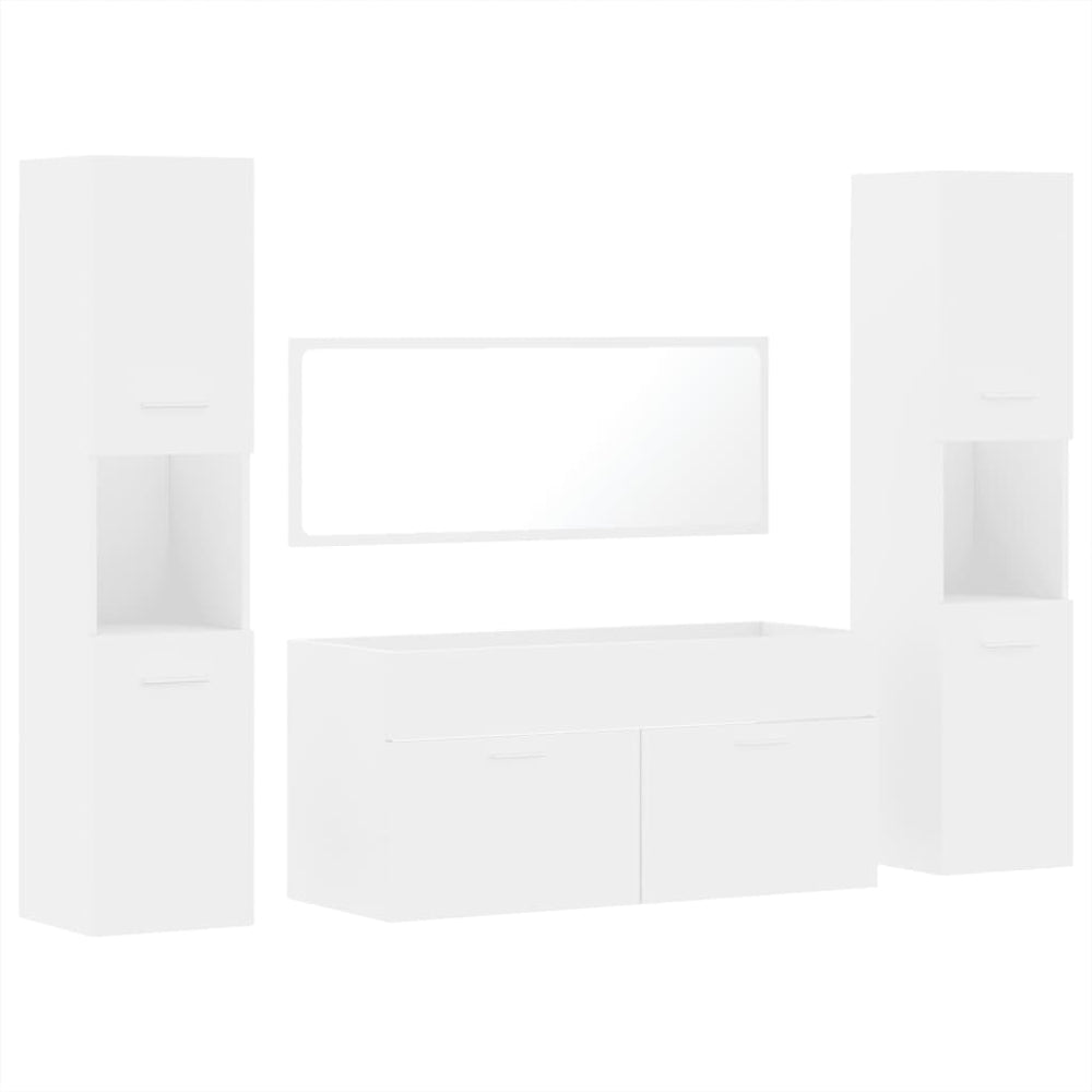 Set Mobilier De Baie, 4 Piese, , Lemn Prelucrat
