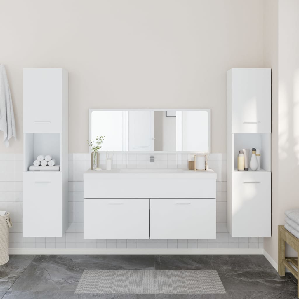 Set Mobilier De Baie, 4 Piese, , Lemn Prelucrat