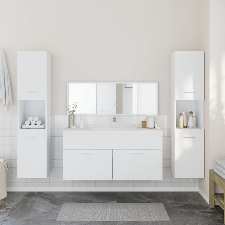 Set Mobilier De Baie, 4 Piese, , Lemn Prelucrat