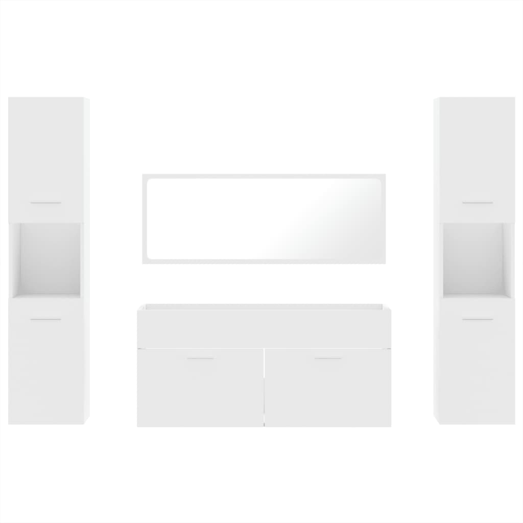 Set Mobilier De Baie, 4 Piese, , Lemn Prelucrat