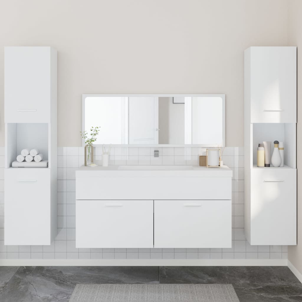 Set Mobilier De Baie, 4 Piese, , Lemn Prelucrat
