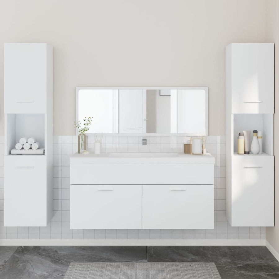 Set Mobilier De Baie, 4 Piese, , Lemn Prelucrat