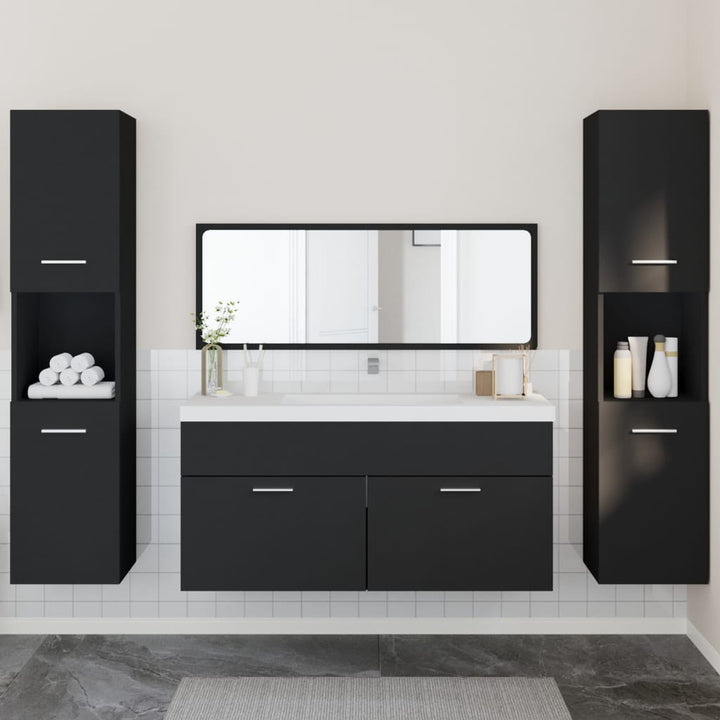 Set Mobilier De Baie, 4 Piese, , Lemn Prelucrat