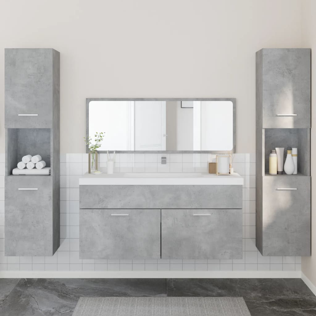 Set Mobilier De Baie, 4 Piese, , Lemn Prelucrat