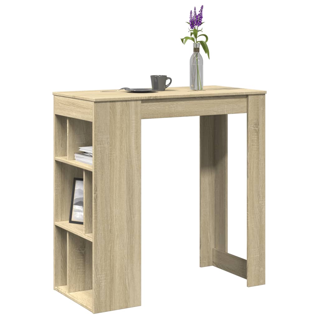 Masă De Bar Cu Rafturi, , 102X50X103,5 Cm, Lemn Prelucrat