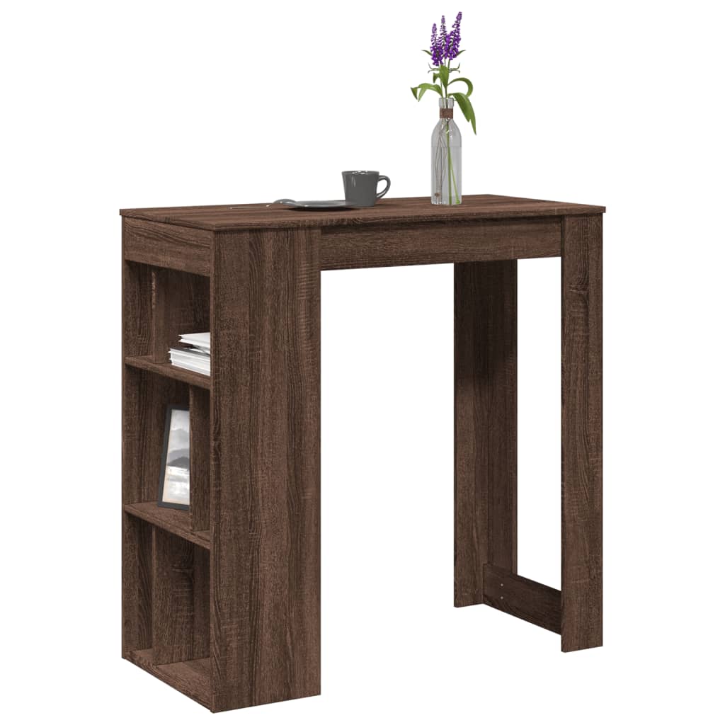 Masă De Bar Cu Rafturi, , 102X50X103,5 Cm, Lemn Prelucrat