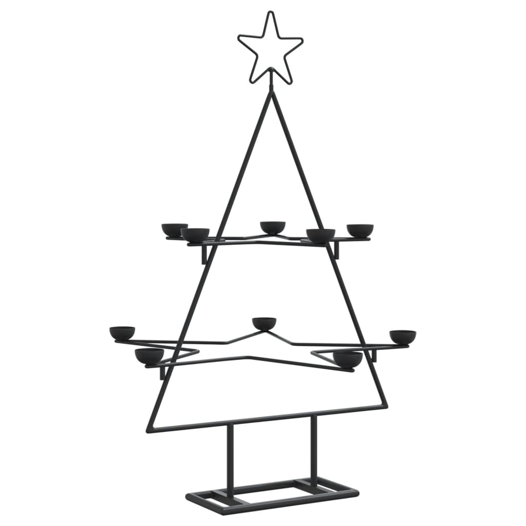 Brad De Crăciun Din Metal Pentru Decor, Negru,